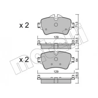 Jeu de 4 plaquettes de frein avant METELLI OEM 34212849969