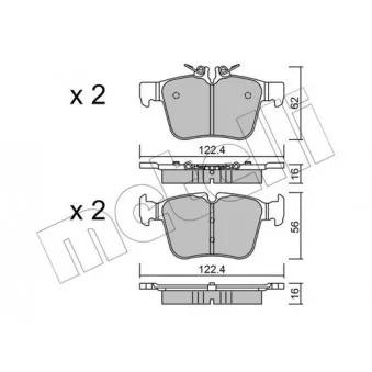 Jeu de 4 plaquettes de frein arrière METELLI OEM a0084201420