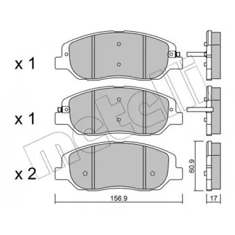 Jeu de 4 plaquettes de frein avant METELLI OEM 48130341a0