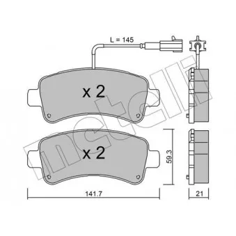 Jeu de 4 plaquettes de frein arrière METELLI OEM 77367094