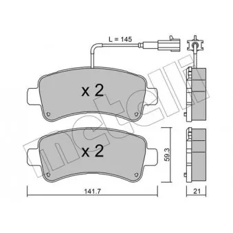 METELLI 22-1033-0 - Jeu de 4 plaquettes de frein arrière