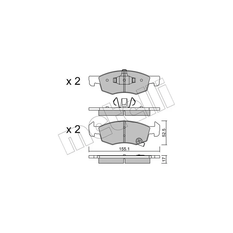 Jeu de 4 plaquettes de frein avant METELLI 22-1034-0 - Visuel 1