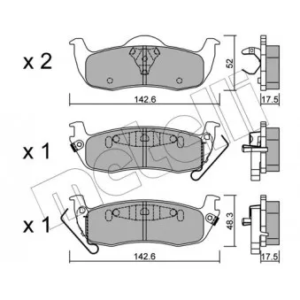 METELLI 22-1047-0 - Jeu de 4 plaquettes de frein avant