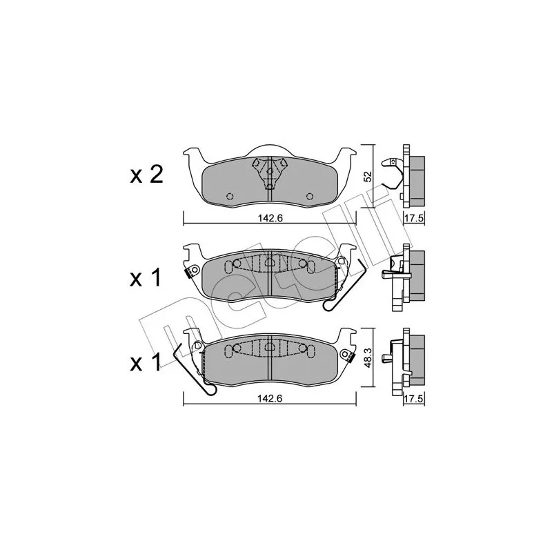 Jeu de 4 plaquettes de frein avant METELLI 22-1047-0 - Visuel 1