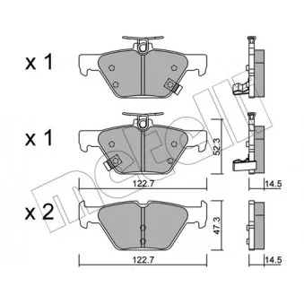 Jeu de 4 plaquettes de frein arrière METELLI OEM 26696AL000