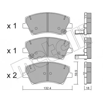 Jeu de 4 plaquettes de frein avant METELLI OEM 58101G2A10