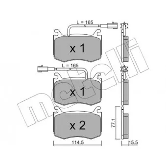 Jeu de 4 plaquettes de frein avant METELLI OEM 77367676