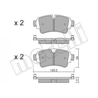 METELLI 22-1129-0 - Jeu de 4 plaquettes de frein arrière