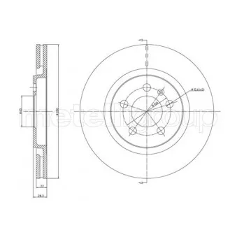 Jeu de 2 disques de frein avant METELLI OEM 1H0615301A
