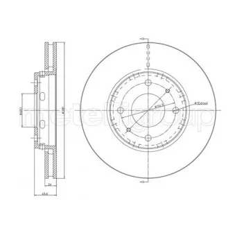 Jeu de 2 disques de frein avant METELLI OEM 30818027
