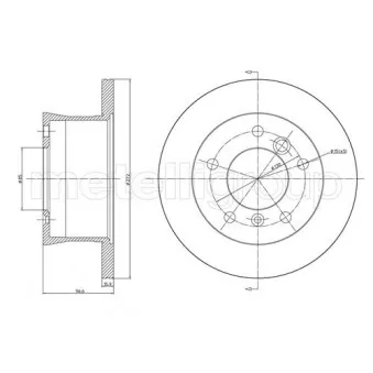 Jeu de 2 disques de frein arrière METELLI OEM 2D0615601D