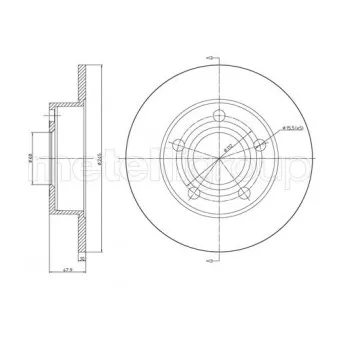 Jeu de 2 disques de frein arrière METELLI OEM 8D0615601A