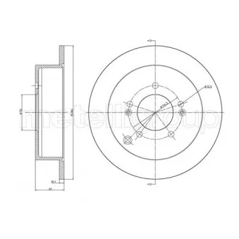 Jeu de 2 disques de frein arrière METELLI 23-0592C pour HYUNDAI TUCSON 2.0 CRDi - 150cv