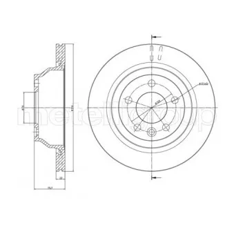 Jeu de 2 disques de frein arrière METELLI OEM 7L6615601E