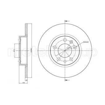Jeu de 2 disques de frein arrière METELLI OEM 51963547