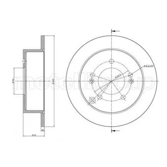 Jeu de 2 disques de frein arrière METELLI OEM 5841139300