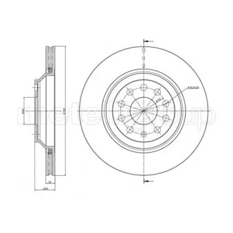 Jeu de 2 disques de frein arrière METELLI OEM 1K0615601N