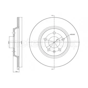 Jeu de 2 disques de frein arrière METELLI OEM 8W0615601C