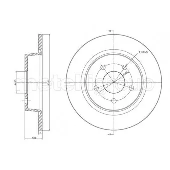 Jeu de 2 disques de frein arrière METELLI 23-1251C pour MAN NG 1.6 EcoBoost - 182cv