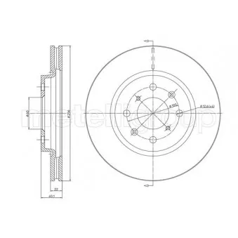Jeu de 2 disques de frein avant METELLI OEM 5531168L00