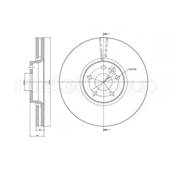 Jeu de 2 disques de frein avant METELLI OEM 31471034