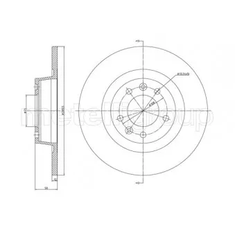 Jeu de 2 disques de frein arrière METELLI 23-1340C pour PEUGEOT 407 2.7 HDI - 204cv