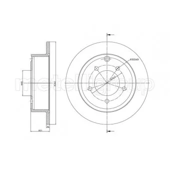Jeu de 2 disques de frein arrière METELLI OEM 05105515AA