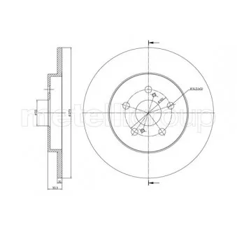 Jeu de 2 disques de frein arrière METELLI OEM 4243152160