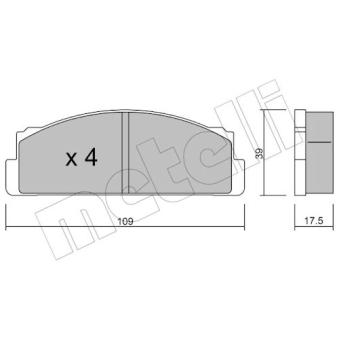 Jeu de 4 plaquettes de frein avant METELLI 22-0001-0 pour FIAT 128 1.1 - 45cv