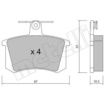 Jeu de 4 plaquettes de frein arrière METELLI OEM 240400001