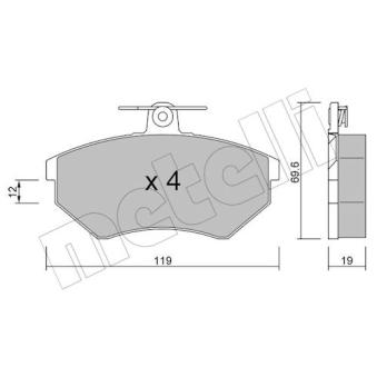 Jeu de 4 plaquettes de frein avant METELLI OEM 357698151