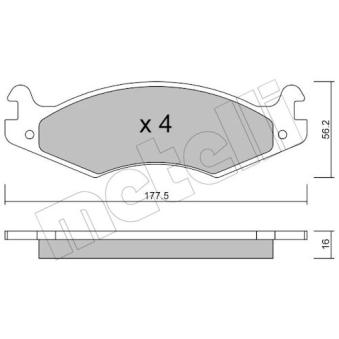 Jeu de 4 plaquettes de frein avant METELLI OEM 05745162C Jeu de 4 plaquettes de frein avant METELLI OEM 05745162C