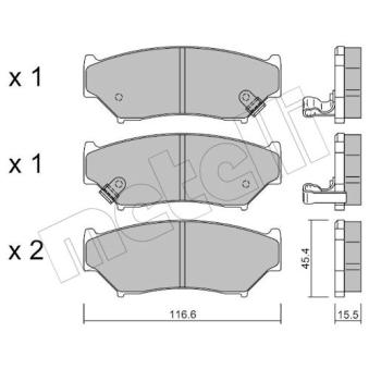 Jeu de 4 plaquettes de frein avant METELLI OEM 5520056870 Jeu de 4 plaquettes de frein avant METELLI OEM 5520056870