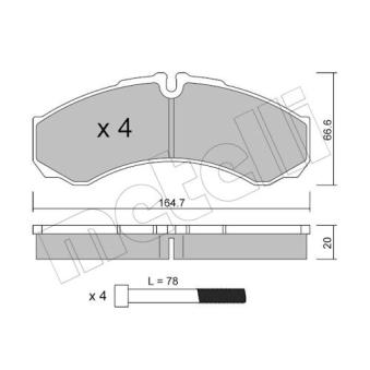 Jeu de 4 plaquettes de frein arrière METELLI OEM 2992339