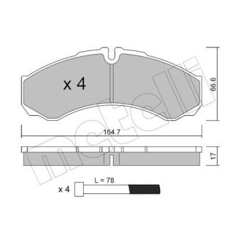 Jeu de 4 plaquettes de frein avant METELLI 22-0212-3 pour DAIHATSU CUORE 29 L 11 V - 106cv
