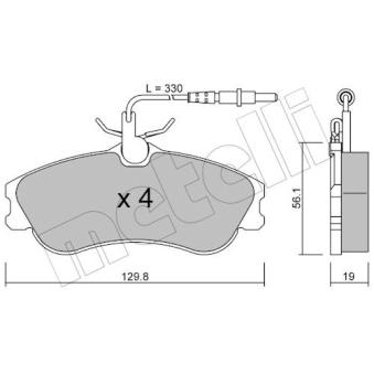 Jeu de 4 plaquettes de frein avant METELLI OEM 425485 Jeu de 4 plaquettes de frein avant METELLI OEM 425485