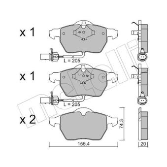 Jeu de 4 plaquettes de frein avant METELLI 22-0314-0 pour SKODA E-CITIGO 1.9 TDI - 110cv