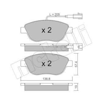 Jeu de 4 plaquettes de frein avant METELLI OEM 71770122