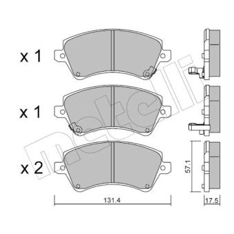 Jeu de 4 plaquettes de frein avant METELLI OEM 04465YZZDC Jeu de 4 plaquettes de frein avant METELLI OEM 04465YZZDC