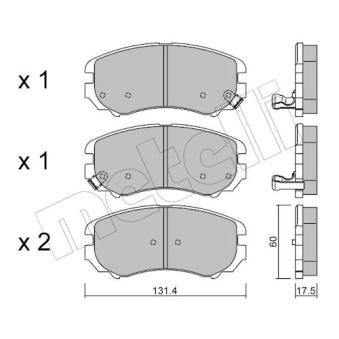 Jeu de 4 plaquettes de frein avant METELLI OEM 581013KA01