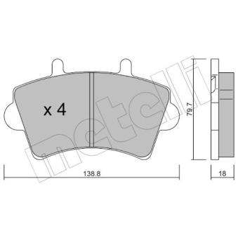 Jeu de 4 plaquettes de frein avant METELLI OEM 9110993