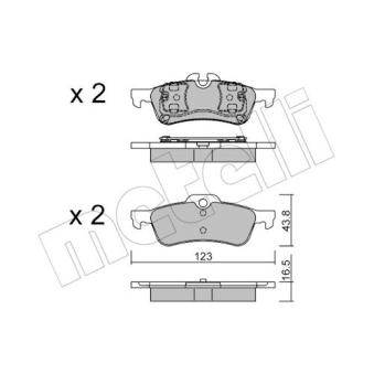 Jeu de 4 plaquettes de frein arrière METELLI OEM 34211503077