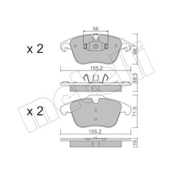 Jeu de 4 plaquettes de frein avant METELLI OEM 425477