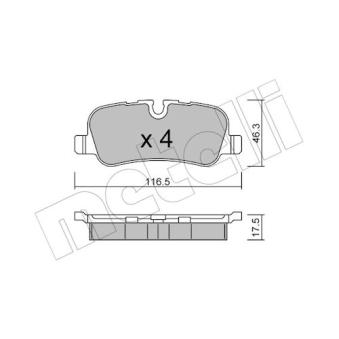 Jeu de 4 plaquettes de frein arrière METELLI OEM SFP500140