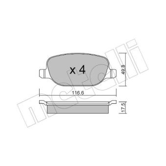 Jeu de 4 plaquettes de frein arrière METELLI OEM 77363819
