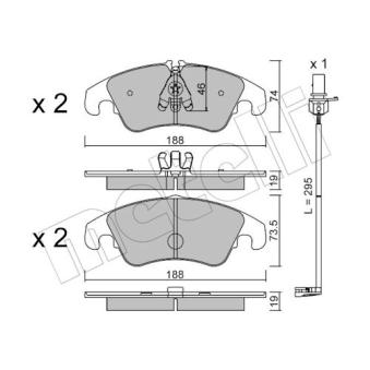 Jeu de 4 plaquettes de frein avant METELLI OEM 8R0698151A