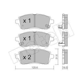 Jeu de 4 plaquettes de frein avant METELLI OEM 04465B1320