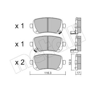 Jeu de 4 plaquettes de frein arrière METELLI OEM K68044761AC