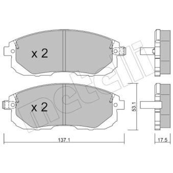 Jeu de 4 plaquettes de frein avant METELLI OEM D1061JA00A