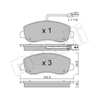 Jeu de 4 plaquettes de frein avant METELLI OEM 93167551